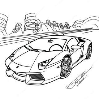 Sleek Lamborghini Racing Coloring Page 25002-20082