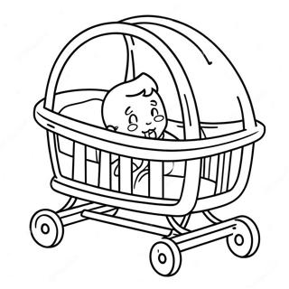 Cute Newborn Baby In Crib Coloring Page 25012-20089