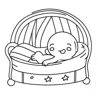 Cute Newborn Baby In Crib Coloring Page 25012-20091