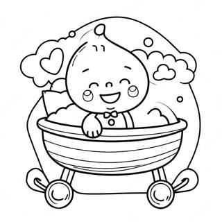 Cute Newborn Baby In Crib Coloring Page 25012-20092