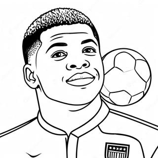 Mbappe Soccer Star Coloring Page 2501-2042