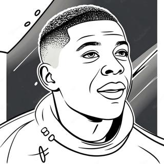 Mbappe Soccer Star Coloring Page 2501-2044