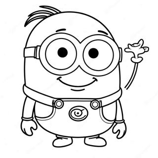 Cute Purple Minion With Glasses Coloring Page 25022-20094