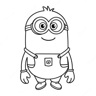 Cute Purple Minion With Glasses Coloring Page 25022-20095