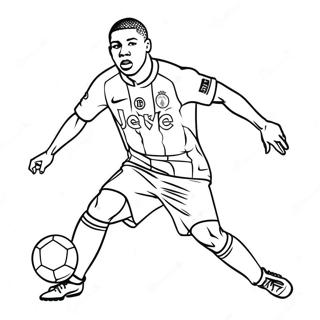 Mbappe In Action Coloring Page 2502-2053