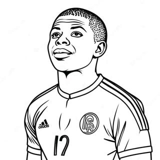 Mbappe In Action Coloring Page 2502-2054