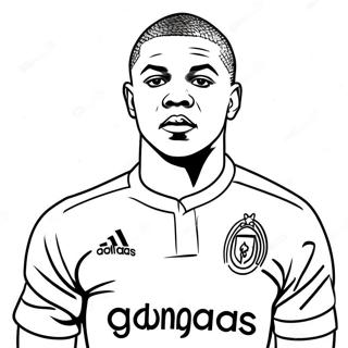 Mbappe In Action Coloring Page 2502-2055