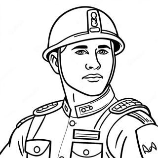 Patriotic Soldier Coloring Page 25032-20112