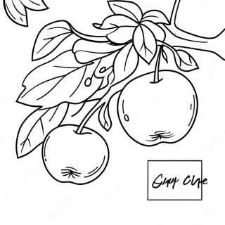 Sunny Apple Tree With Ripe Fruit Coloring Page 25062-20129