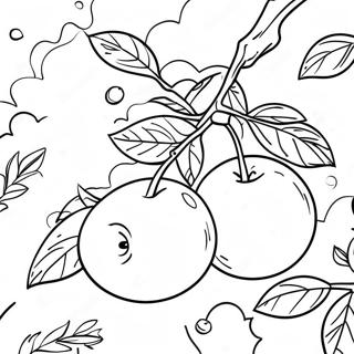 Sunny Apple Tree With Ripe Fruit Coloring Page 25062-20130