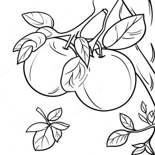 Sunny Apple Tree With Ripe Fruit Coloring Page 25062-20132