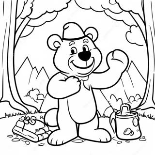 Yogi Bear Picnic Adventure Coloring Page 25072-20142