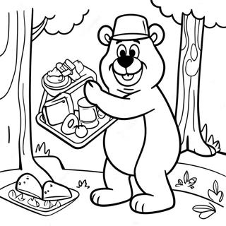 Yogi Bear Picnic Adventure Coloring Page 25072-20144