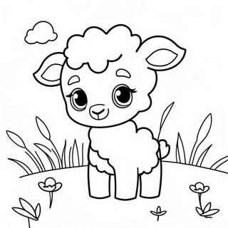 Cute Baby Lamb Coloring Page 25082-20146