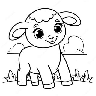 Cute Baby Lamb Coloring Page 25082-20147