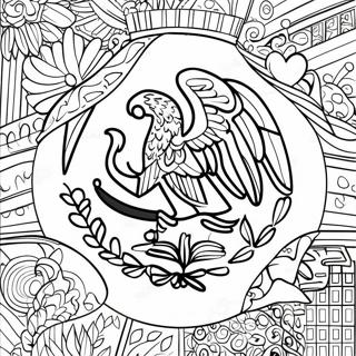 Vibrant Mexican Flag Coloring Page 25102-20168