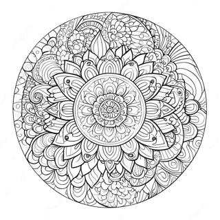 Intricate Floral Mandala Coloring Page 25111-20164