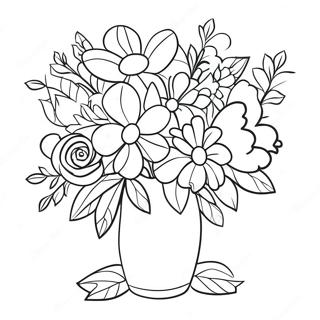 Elegant Flower Bouquet Coloring Page 25112-20173