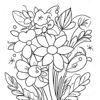 Elegant Flower Bouquet Coloring Page 25112-20175