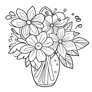 Elegant Flower Bouquet Coloring Page 25112-20176