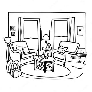 Cozy Living Room Welcome Home Coloring Page 2512-2052