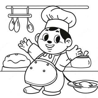 Cute Chef Cooking Coloring Page 25142-20190