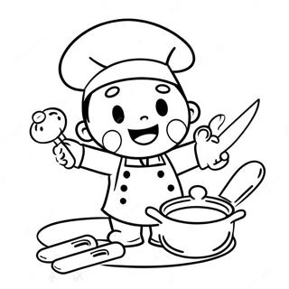 Cute Chef Cooking Coloring Page 25142-20192