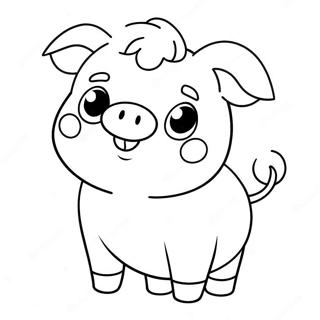 Kawaii Cute Pig Coloring Pages