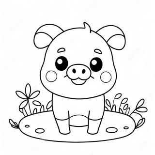 Kawaii Cute Pig Coloring Page 25151-20194