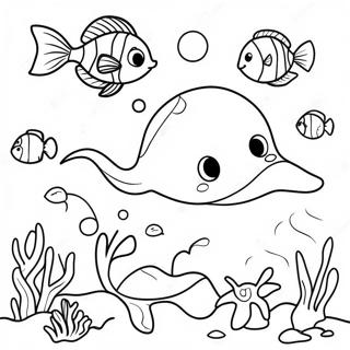 Colorful Ocean Animal Habitat Coloring Page 25162-20206