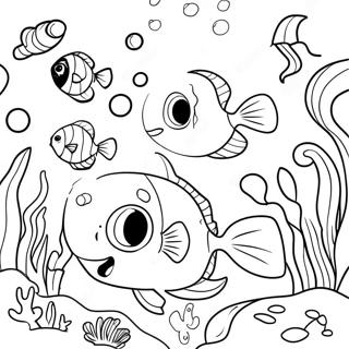 Colorful Ocean Animal Habitat Coloring Page 25162-20207