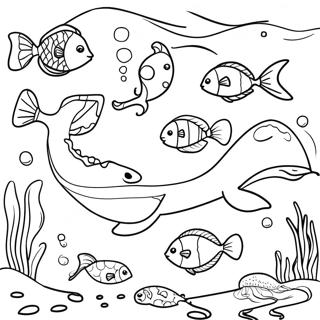 Colorful Ocean Animal Habitat Coloring Page 25162-20208