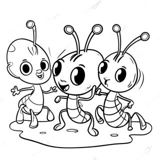 Cute Ants Marching Coloring Page 25172-20217