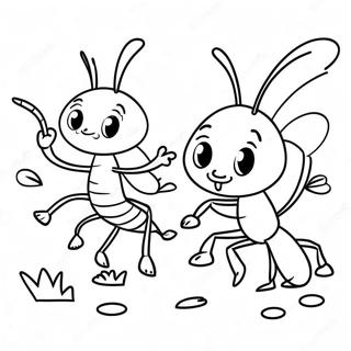 Cute Ants Marching Coloring Page 25172-20219