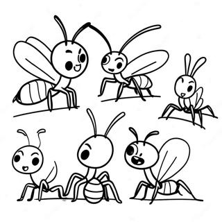 Cute Ants Marching Coloring Page 25172-20220