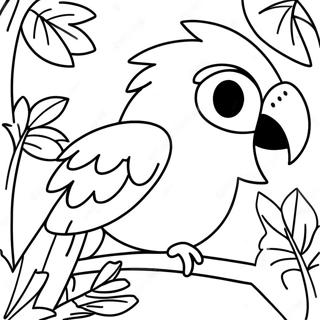 Colorful Macaw In Tropical Jungle Coloring Page 25182-20229