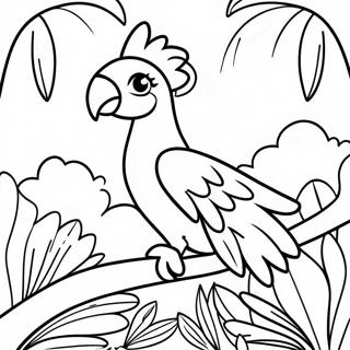 Colorful Macaw In Tropical Jungle Coloring Page 25182-20230