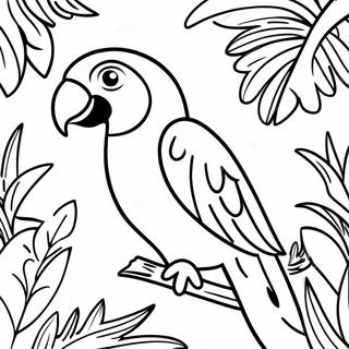 Colorful Macaw In Tropical Jungle Coloring Page 25182-20231