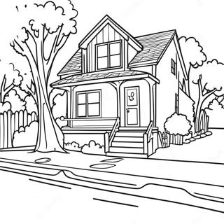 Neighborhood Scene Coloring Page 25211-20255