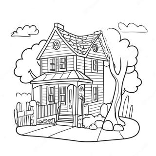 Charming Neighborhood Houses Coloring Page 25212-20246