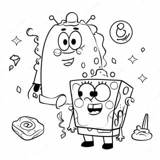 Happy Spongebob With Friends Coloring Page 25222-20264