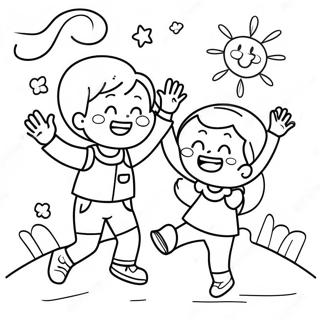 Joyful Kids Playing Coloring Page 25232-20265