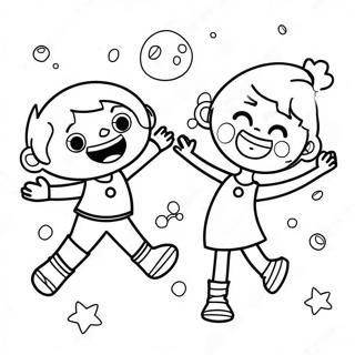 Joyful Kids Playing Coloring Page 25232-20266