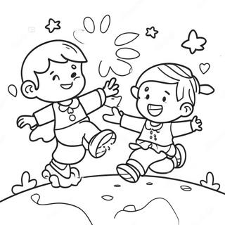 Joyful Kids Playing Coloring Page 25232-20267