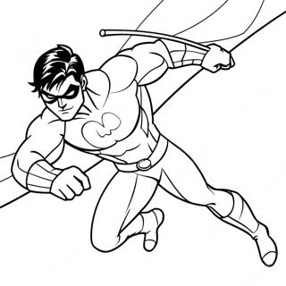 Dynamic Nightwing In Action Coloring Page 25252-20285