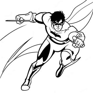 Dynamic Nightwing In Action Coloring Page 25252-20286