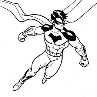 Dynamic Nightwing In Action Coloring Page 25252-20288