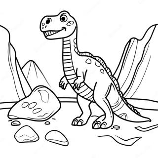 Realistic Dinosaur Fossil Excavation Coloring Page 25262-20294