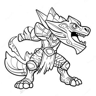 Fearsome Monster Hunter In Action Coloring Page 25312-20329