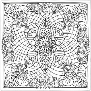 Islamic Geometric Patterns Coloring Page 2531-2067